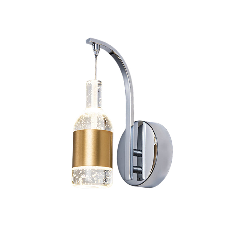 Rynx | Modern Wine Bottle Wall Light Seedy Crystal LED Wall Mounted Light Fixture in Chrome
