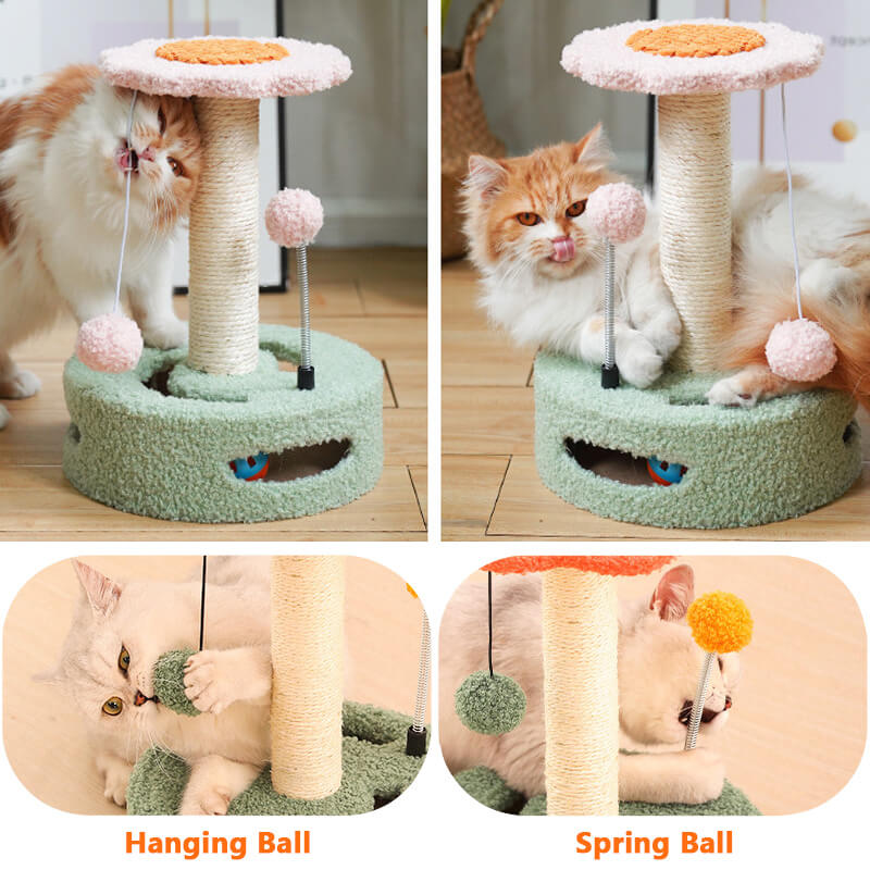 Rynx | Cute Sunflower Cat Tree for Scratching Climbing & Sleeping