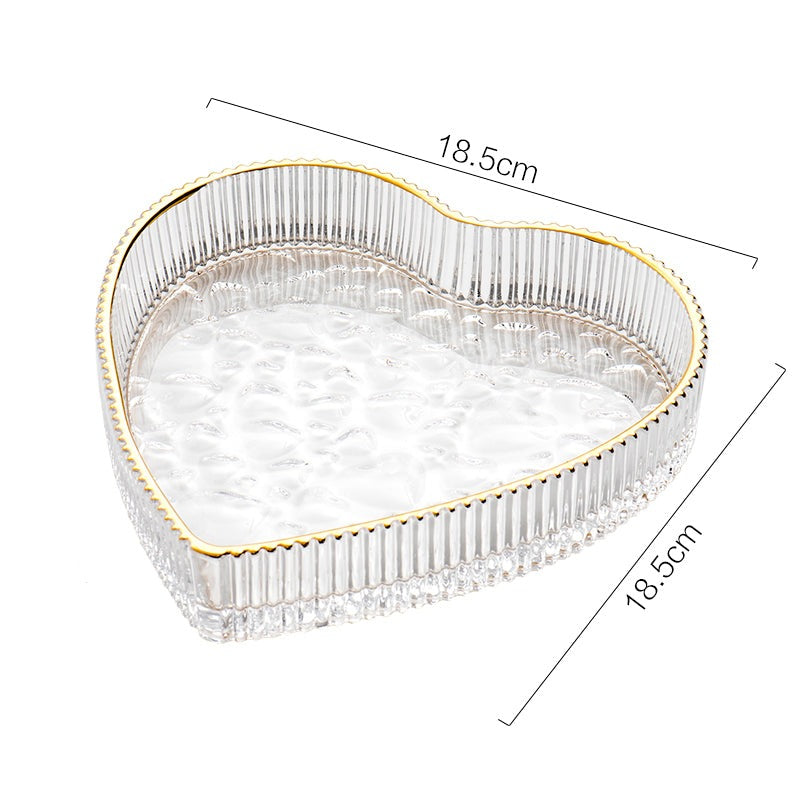 Rynx | Nordic Phnom Penh heart-shaped glass plate dessert plate fruit plate aromatherapy tray storage plate jewelry plate plate
