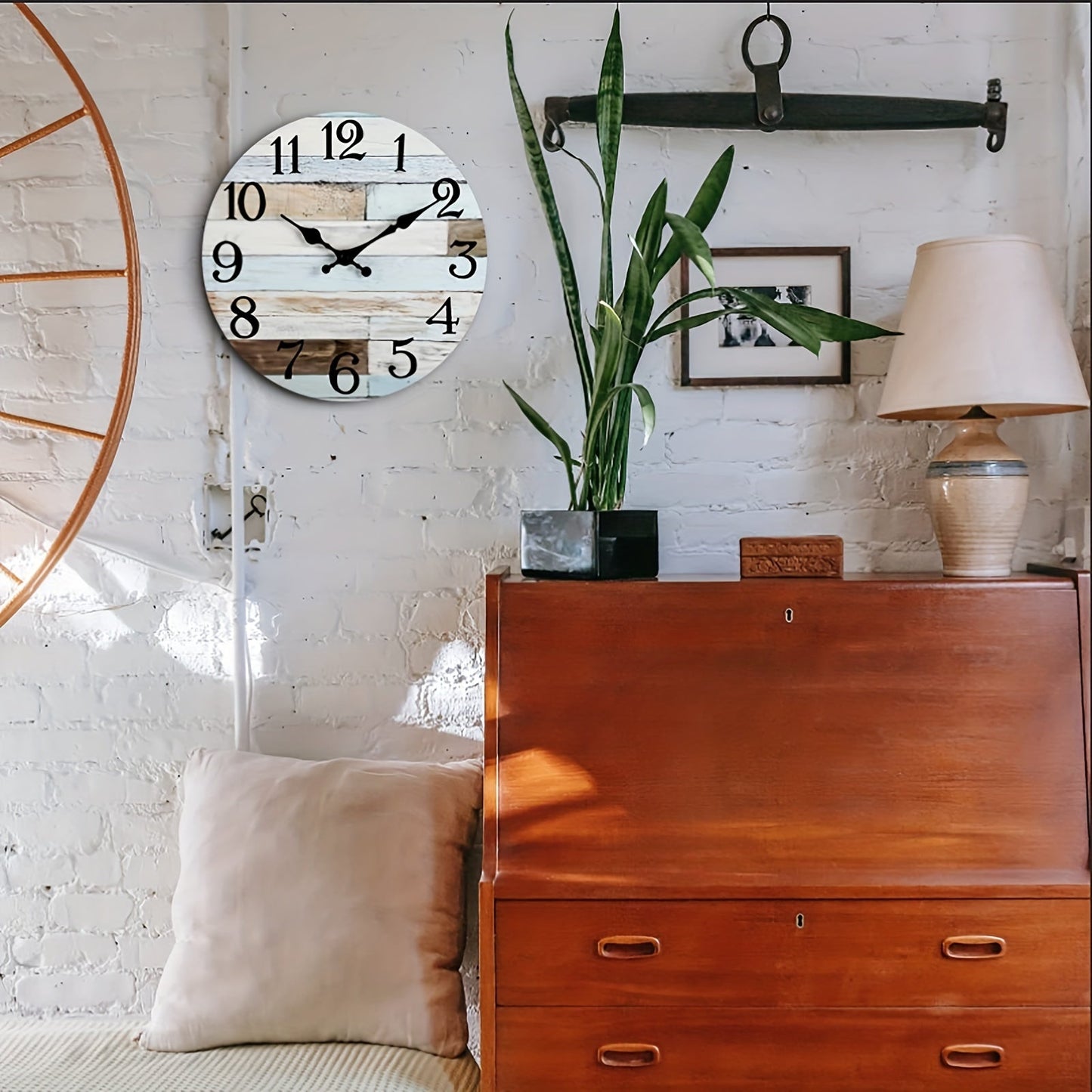 Rynx | Nautical Wall Clock - Silent Round Clock, Blue Theme for Outdoor and Indoor