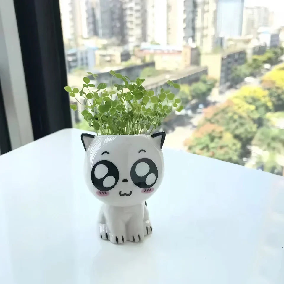 Rynx | Cute Mini Cat-Shaped Ceramic Planter Pot