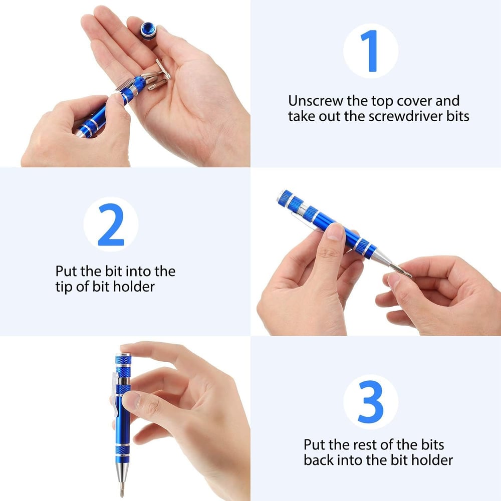 Rynx | Multi-Bit Mini Screwdriver – Compact Repair Tool Made of Aluminum Alloy