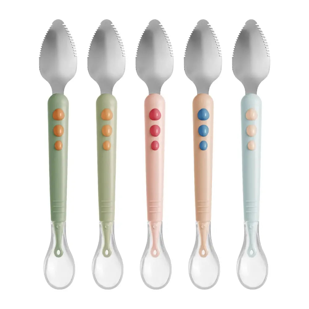 Rynx | Baby spoon with scraper — double-sided fruit preparation tool