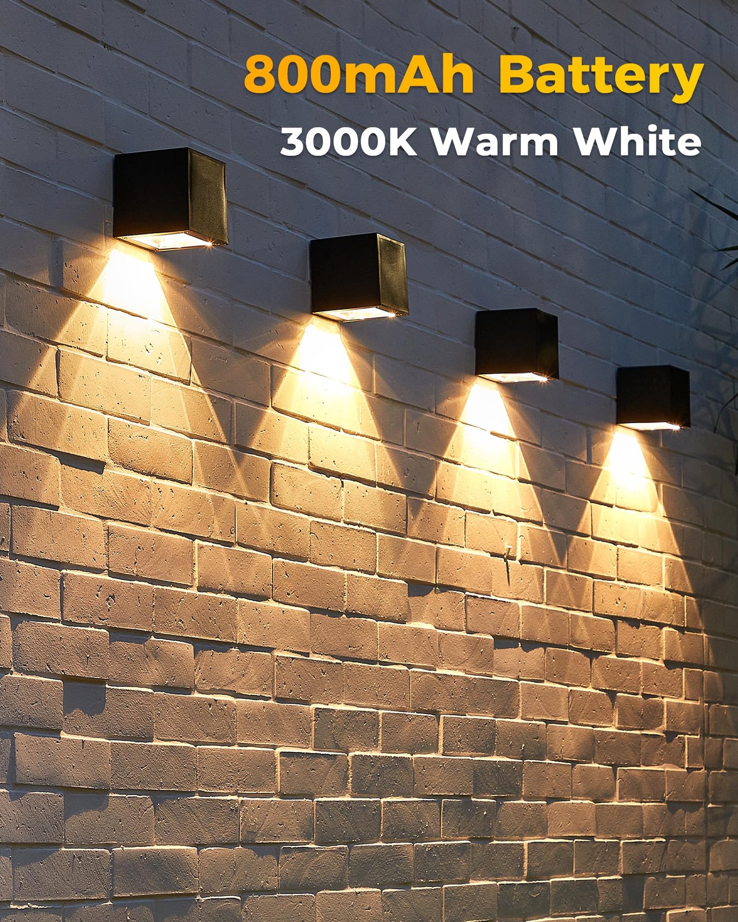 Rynx | Luhlee Solar Outdoor Lights, Ip65 Waterproof Wall Lamp For Garden, Veranda & Terrace - 4 Pack