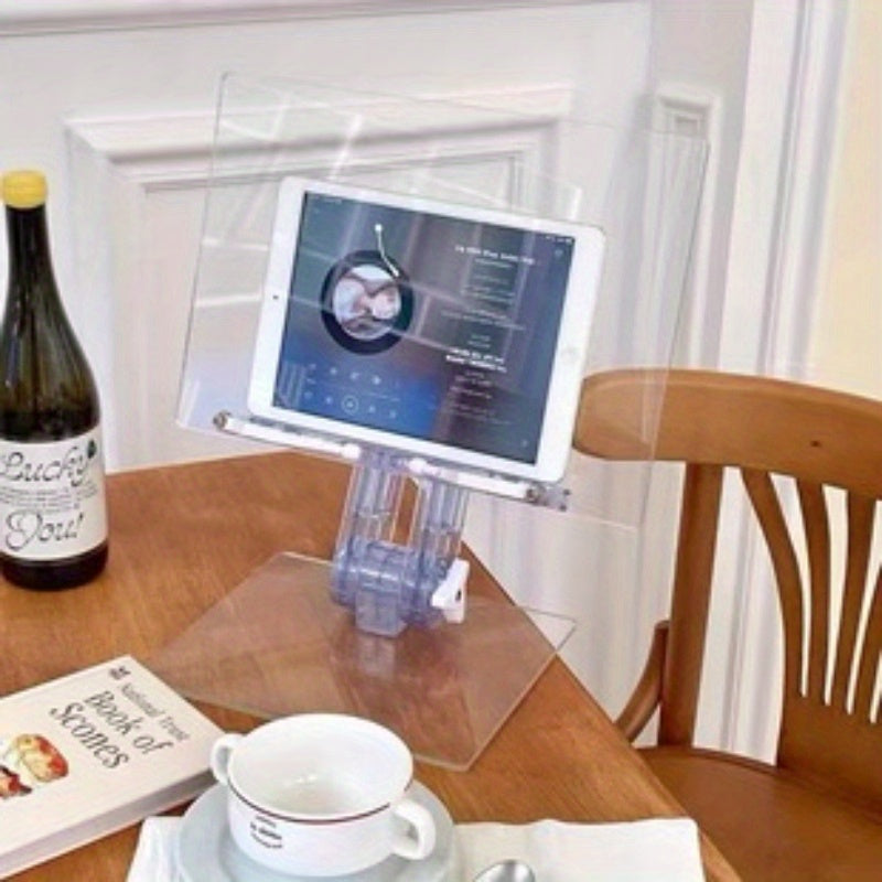 Rynx | 180° Upgrade Große Größe Rückziehbarer Acryl Transparenter Leseständer für iPad Tablet Halter