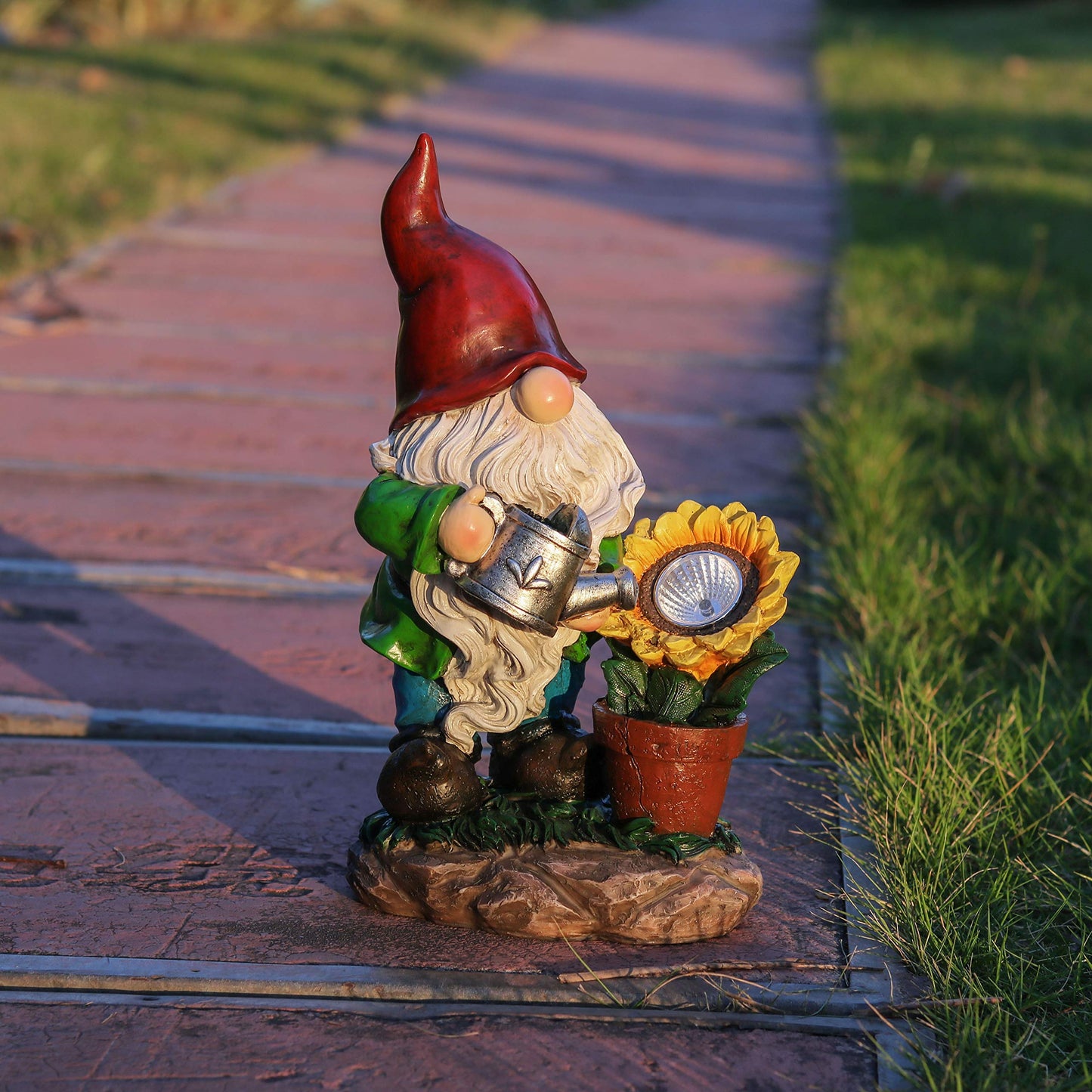 Rynx | Teresa'S Collections Sunflower Garden Gnomes With Solar Light - Cute Resin Garden Decorations