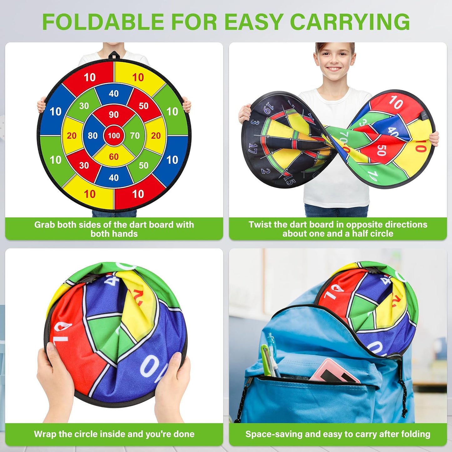 RYNX | Large Double-Sided Dartboard For Kids – Play, Learn And Relax