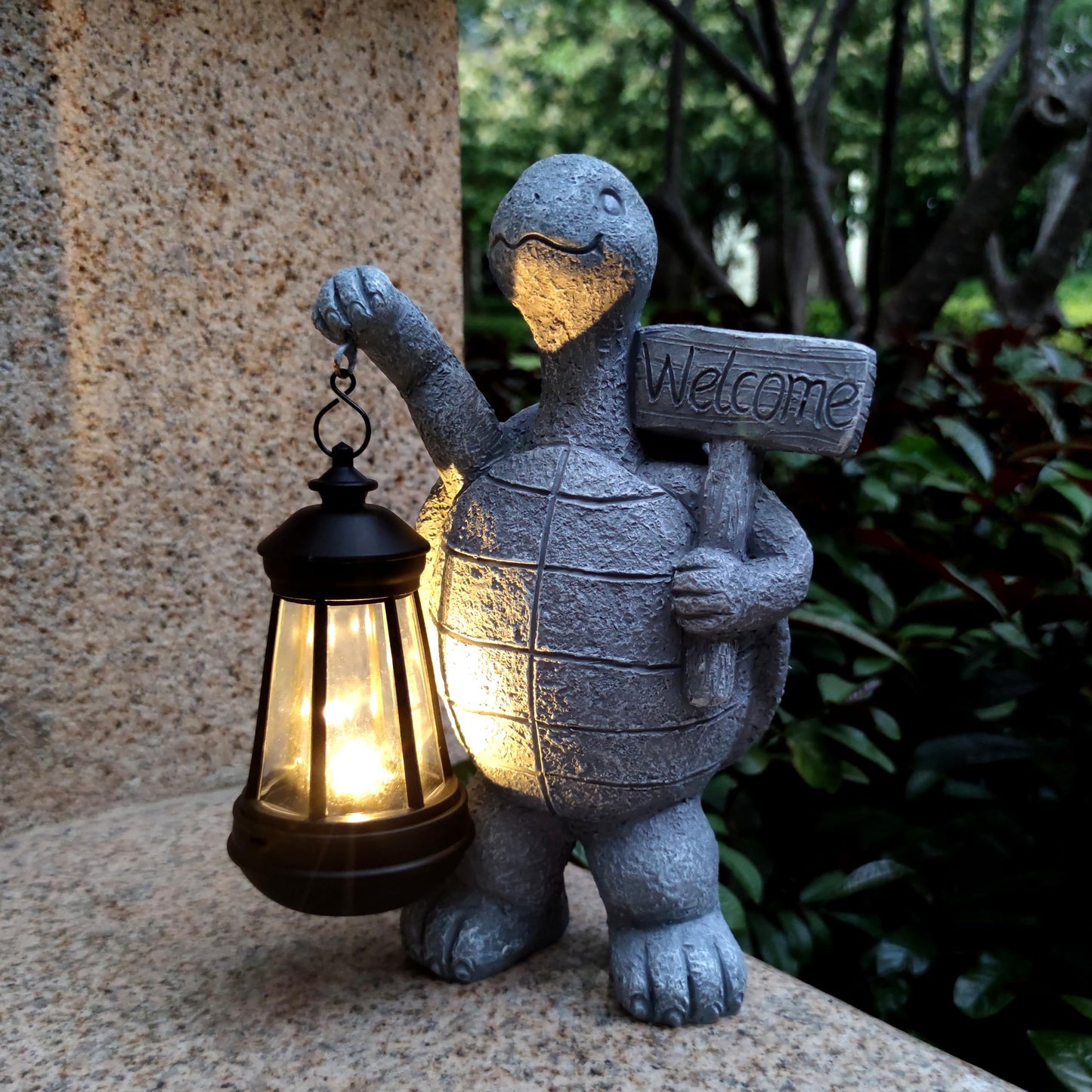 Rynx | Qobumy Sea Turtle Sun Garden Statues, Resin Sea Turtle Figurine Decorations with Sunlight Lantern, Outdoor Figurines Grass