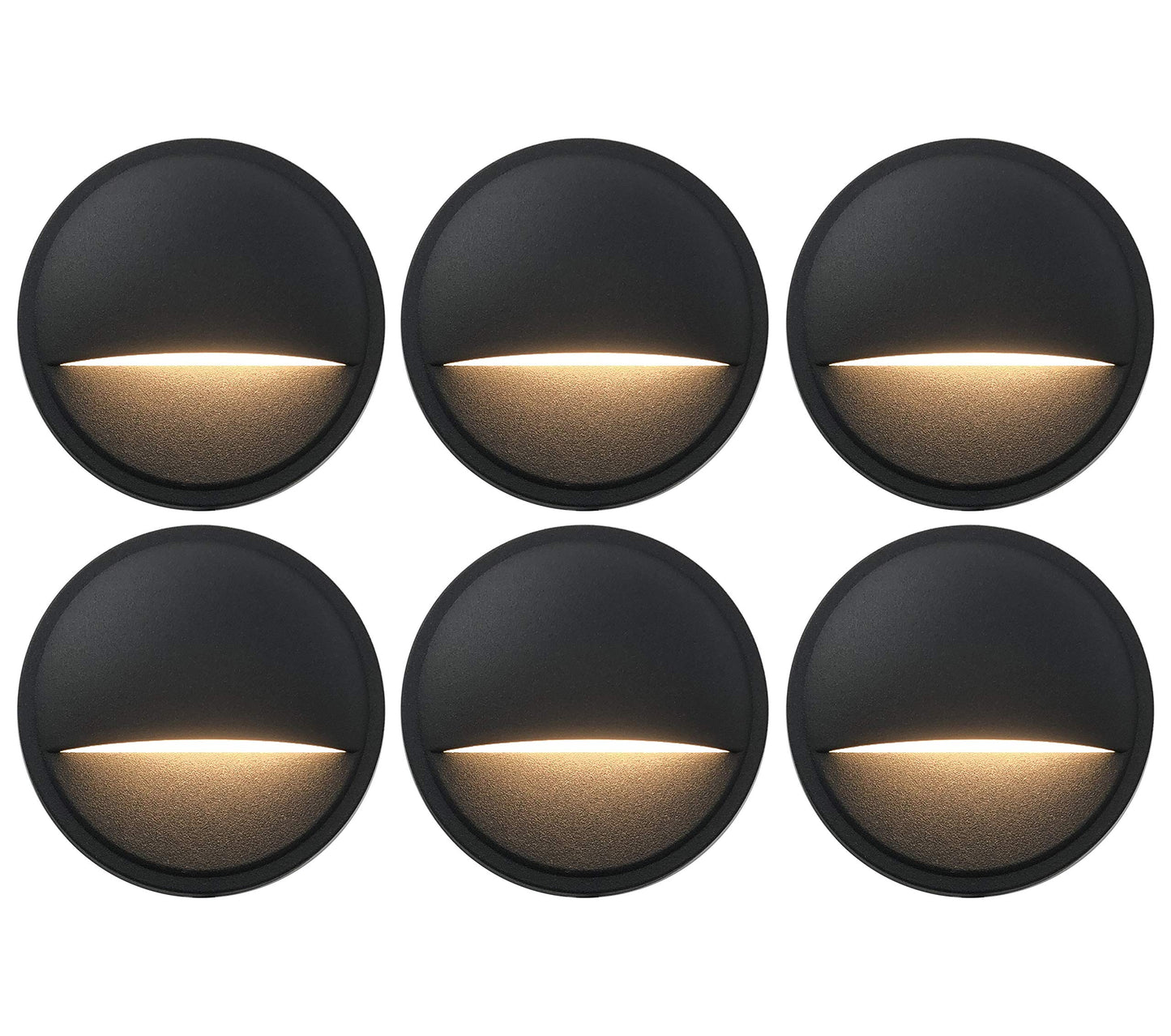 Rynx | Gkoled 12V Low Voltage Deck Posts Lamps - Led Stair Risers Lighting, 6-Pack, Black Aluminum Finish