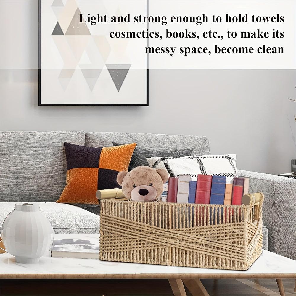 Rynx | Charming Oversized Rattan Storage Basket with Comfortable Handles - Stylish Open Organizer for Any Room