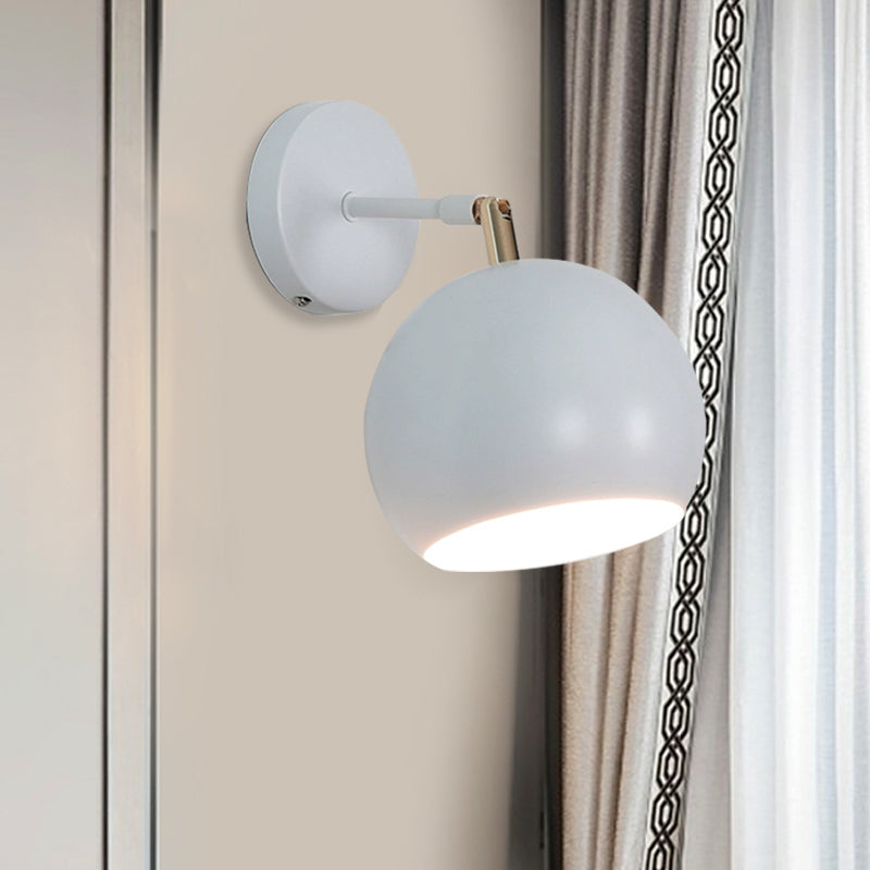 Rynx | Adjustable Global Bedroom Wall Lamp Light Fixture Industrial Style Metal 1 Light White Wall Fixture Light