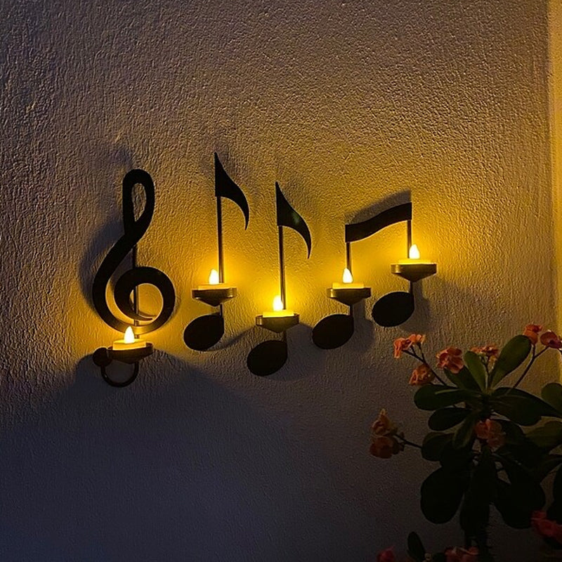 Rynx | Black Music Notes Wall Lamp