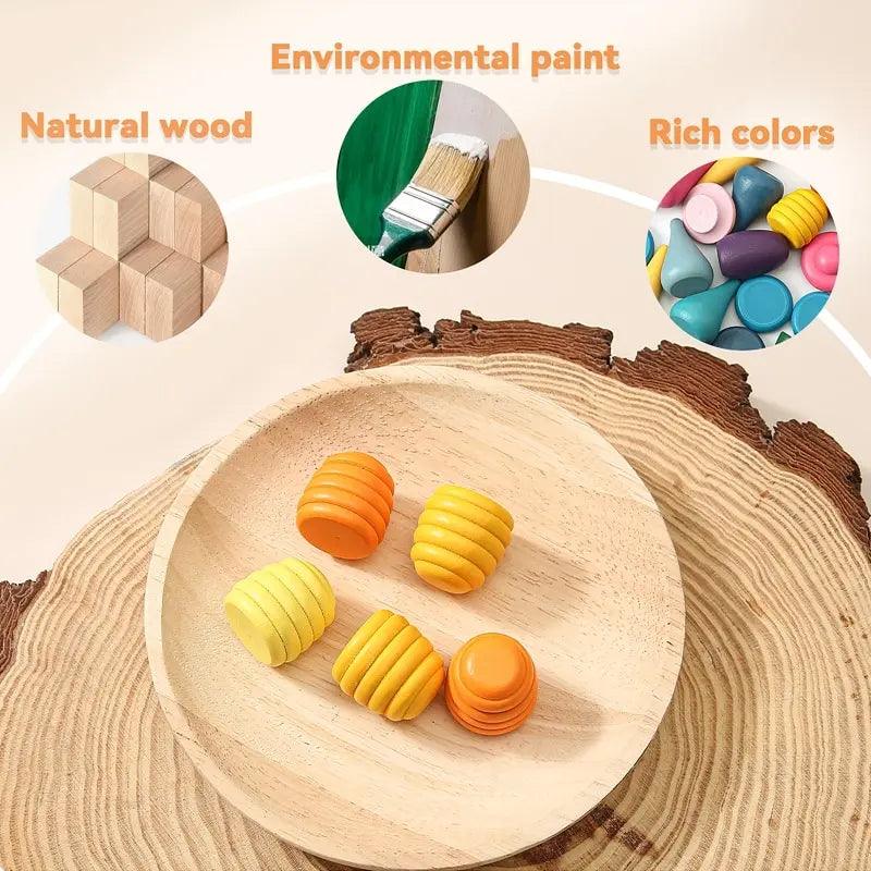 Rynx | Colorful Wooden Building Blocks Set for Creative Learning and Logical Development