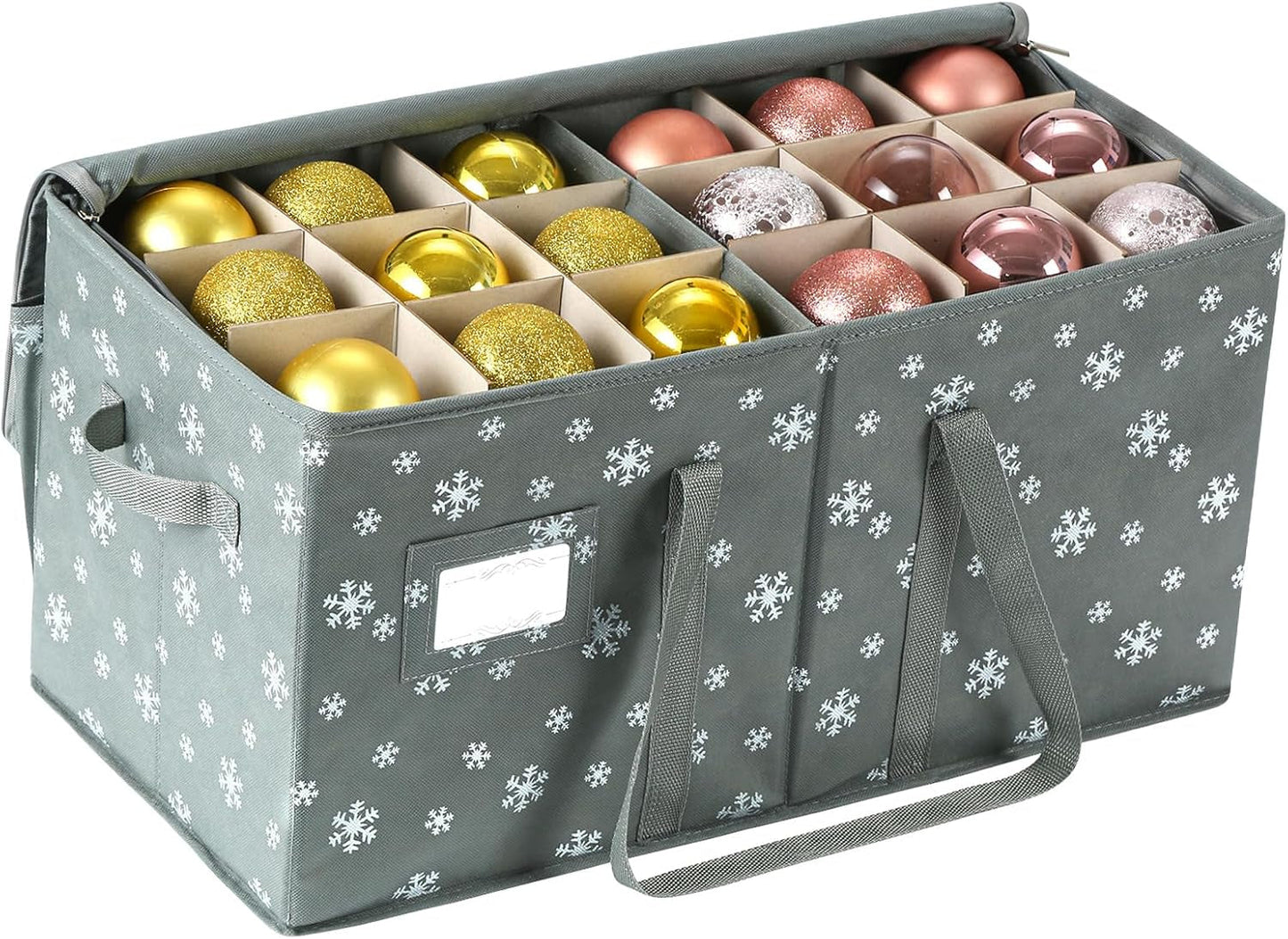 Rynx | Large Christmas ornament storage container box with zipper closure