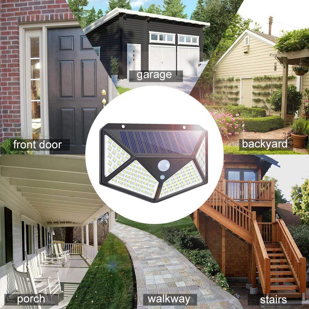 Rynx | 6 Pack Motion Sensor Security Light 100LED, Uibetux IP65 Waterproof Solar Wireless Garden Lighting with 270° Wide Angle