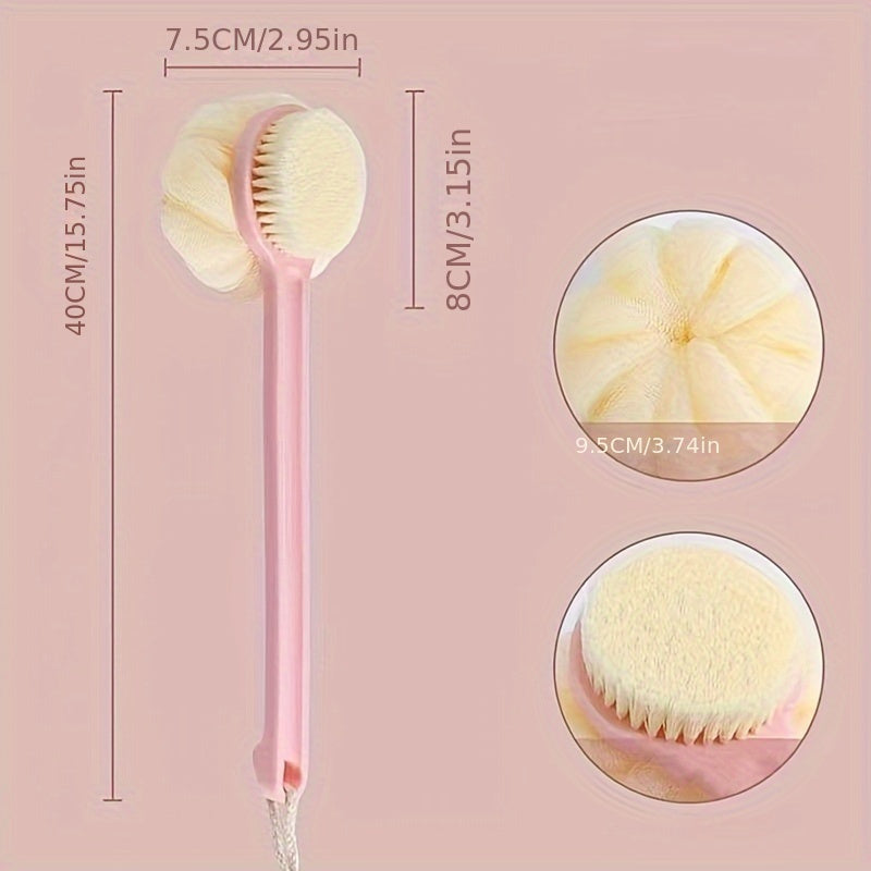 Rynx | Soft Nylon Back Scrubber with Long Handle – Fragrance-Free, Battery-Free Bath and Shower Accessory