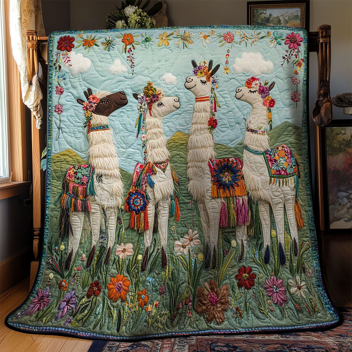 Rynx | Majestic Floral Lama Blanket