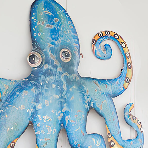Rynx | Recycled hammered metal octopus wall decoration
