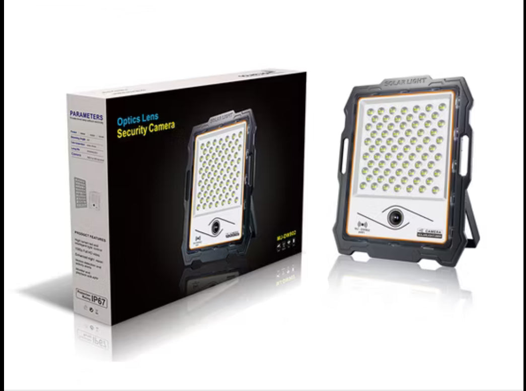 Rynx | Smart Solar LED Floodlight with Wireless Camera + Solar Panel + Optical Lens