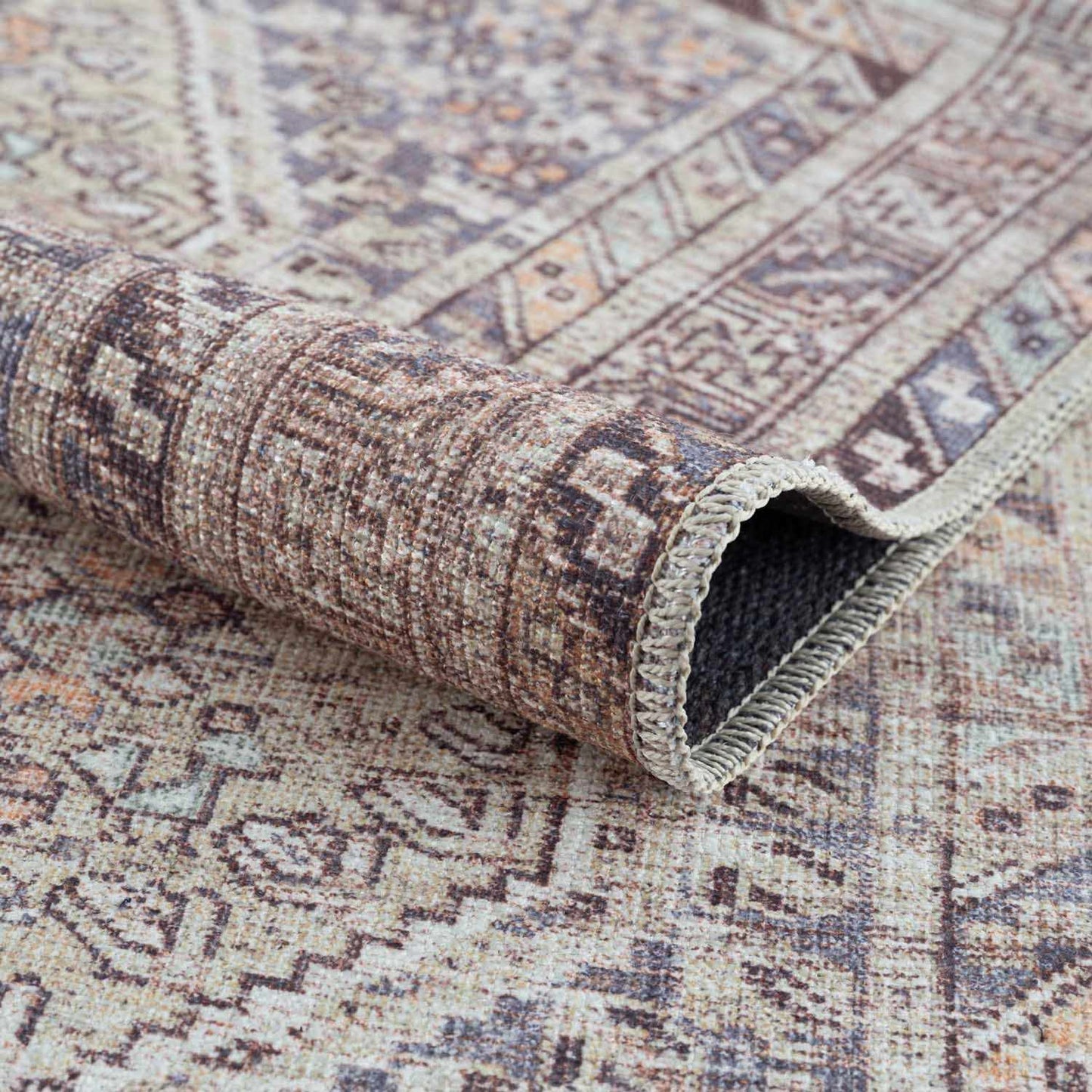 Rynx | Boho Tan Washable Rug
