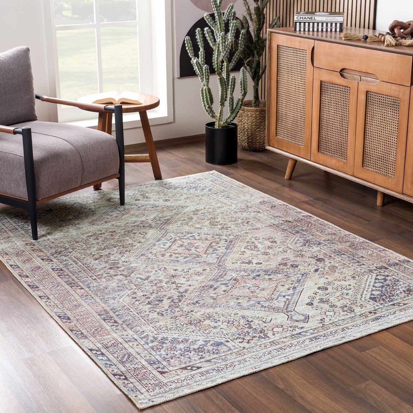 Rynx | Boho Tan Washable Rug