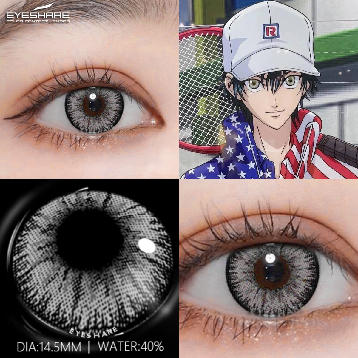 Rynx Cosplay AYY Grey 14.5 mm 1 Pair | 1 Year