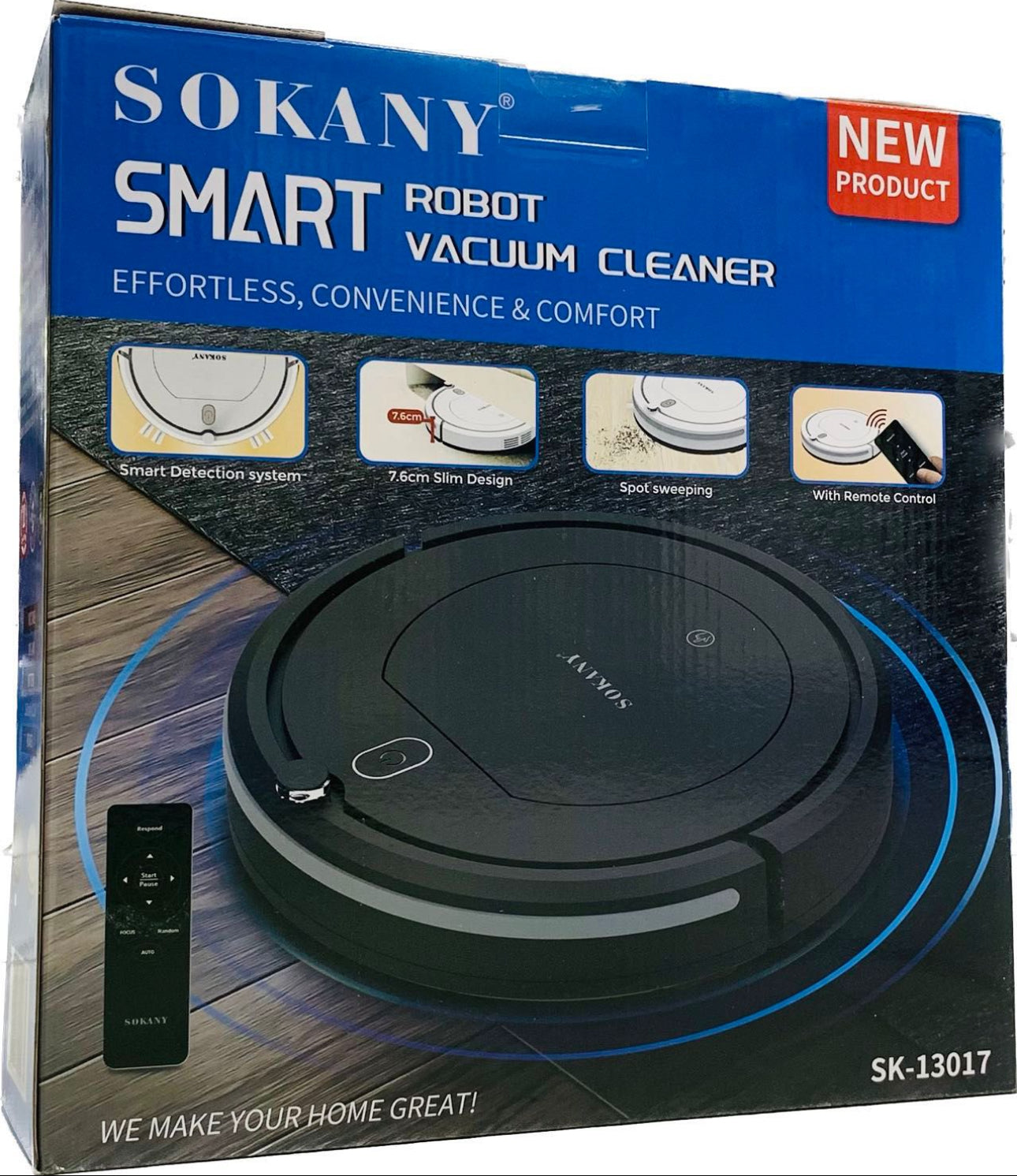 Rynx | Sokany SK-13017 Robot Vacuum Cleaner, 1500 mAh Battery - Black