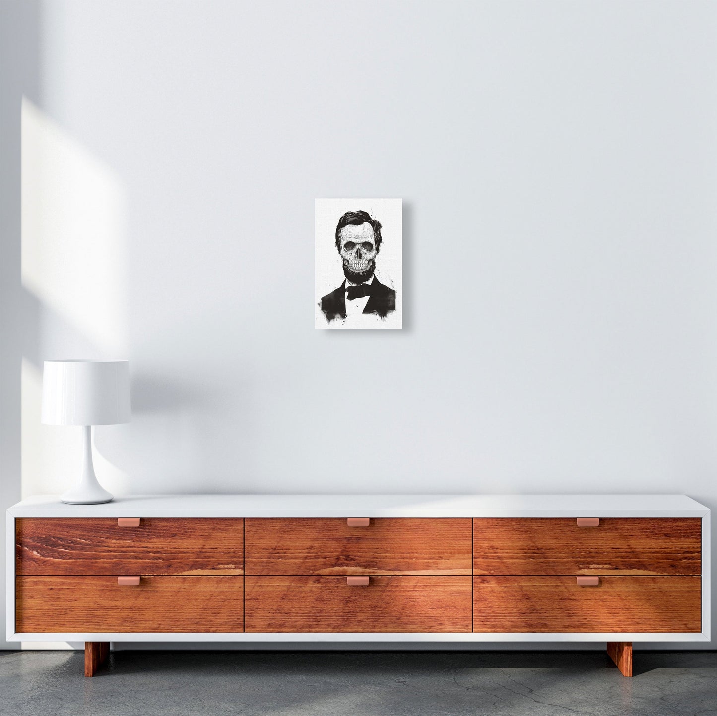 Rynx | Dead Lincoln Skull B&W Modern Art Print by Balaz Solti