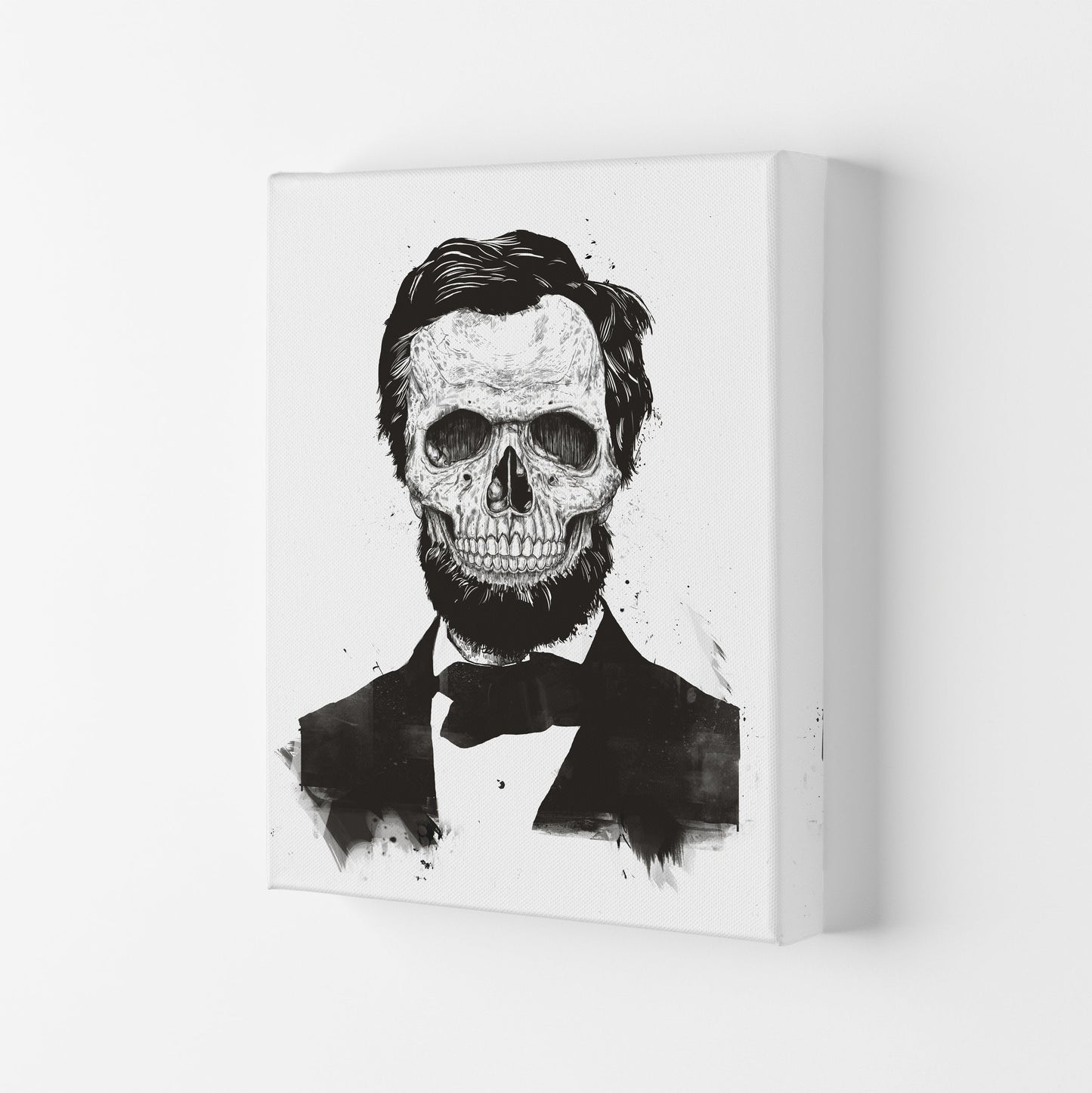 Rynx | Dead Lincoln Skull B&W Modern Art Print by Balaz Solti