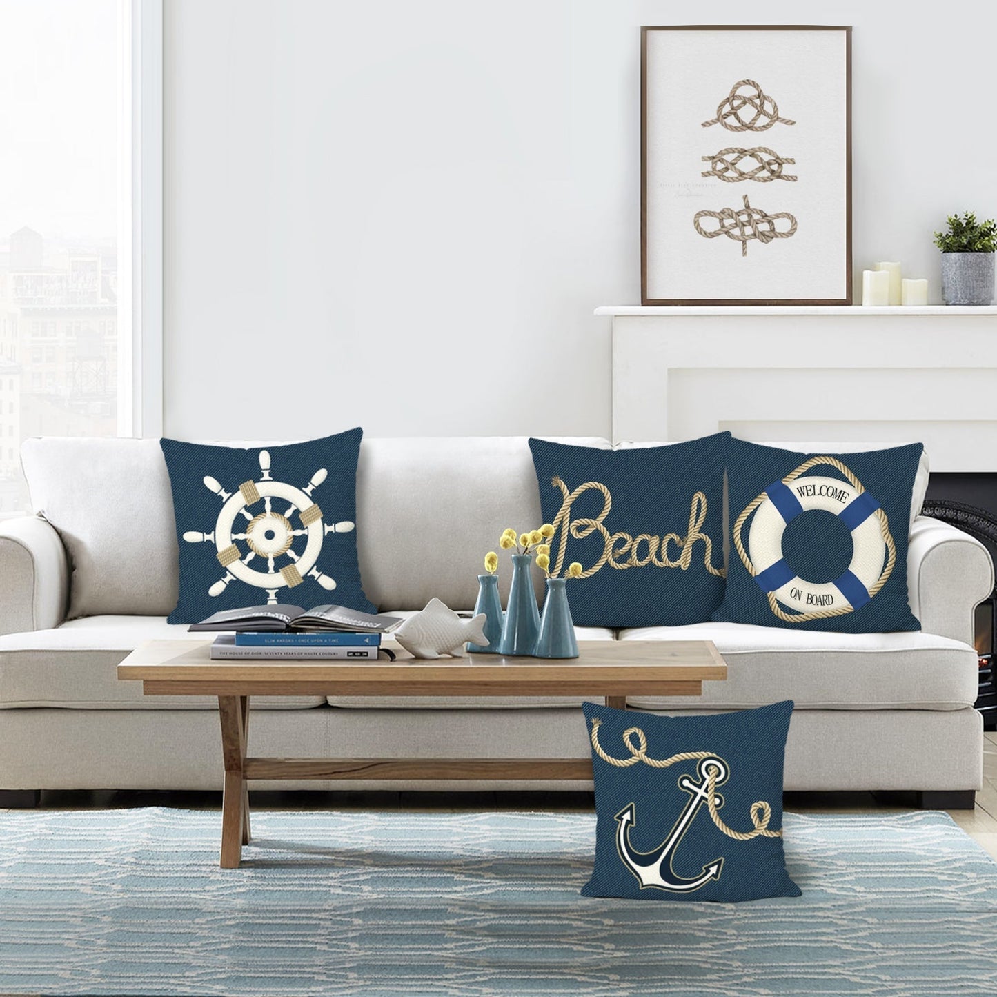 Rynx | Nautical Rowing Anchor Throw Pillow Covers