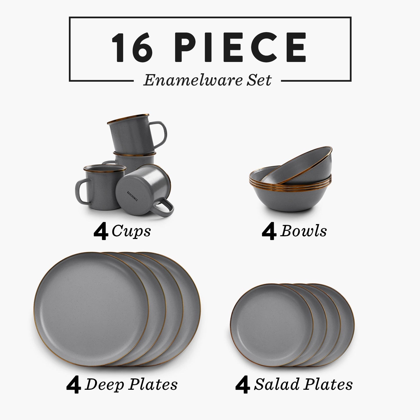 Rynx | Enamelled Tableware Collection - Slate Grey