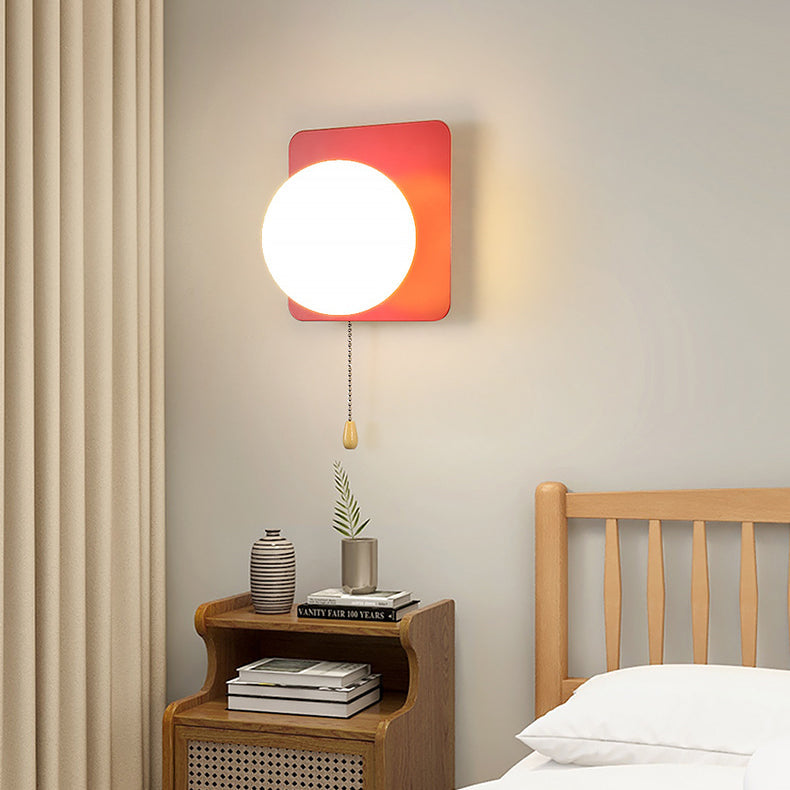 Rynx | Modern minimalist round square triangular orb iron glass 1-lamp wall light for the living room