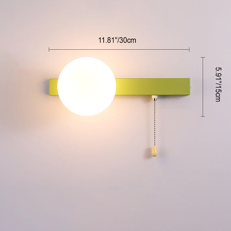 Rynx | Modern minimalist round square triangular orb iron glass 1-lamp wall light for the living room