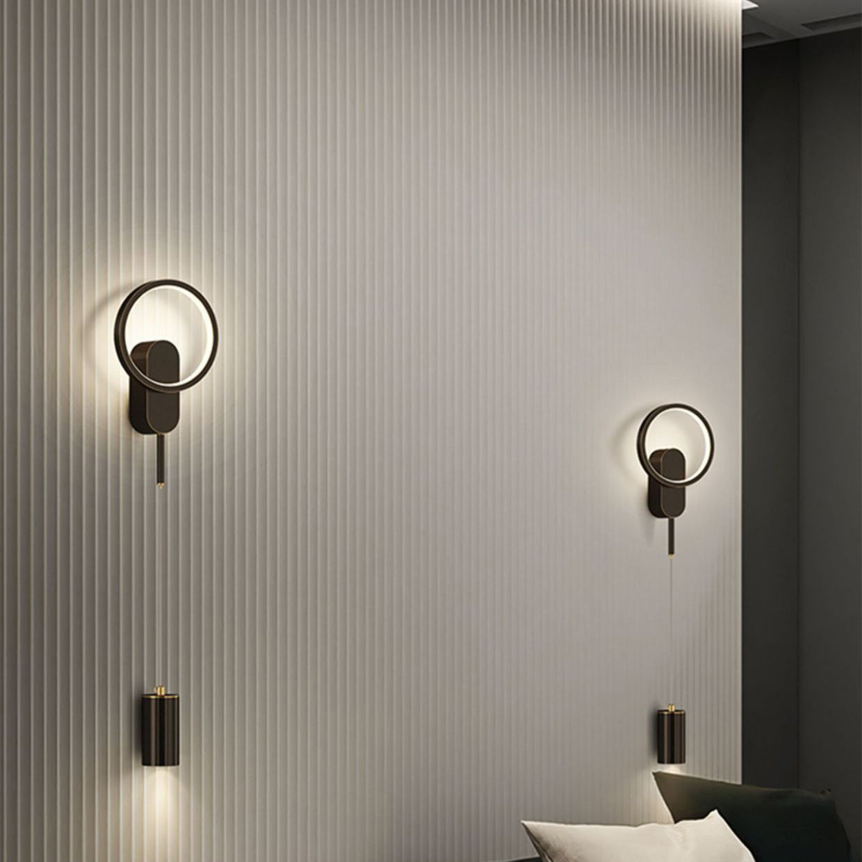 Rynx | Modern Minimalist Cylinder Circle Iron Umbrella LED Wall Light Lamp for Bedroom