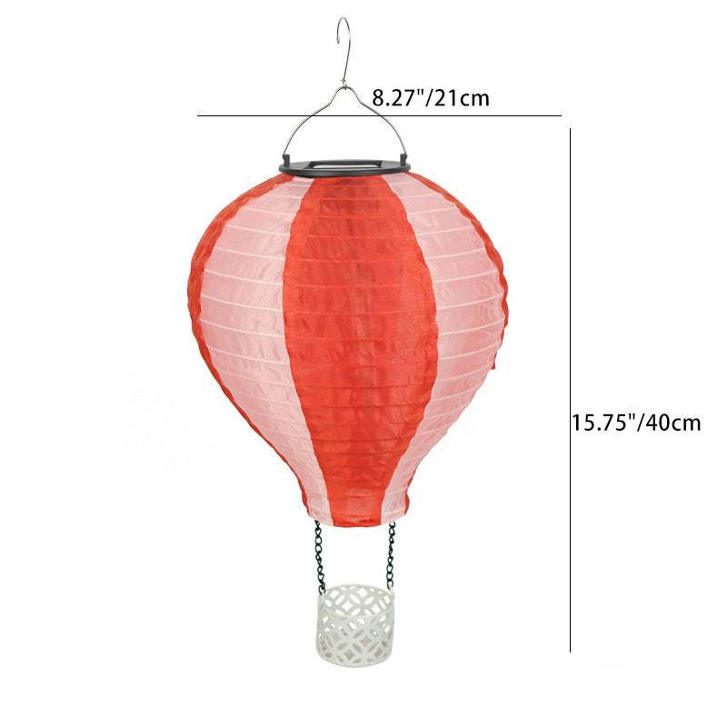 Rynx | Contemporary Creative Solar Hot Air Balloon Fabric Shade LED Outdoor Pendant Light for Terrace Outside