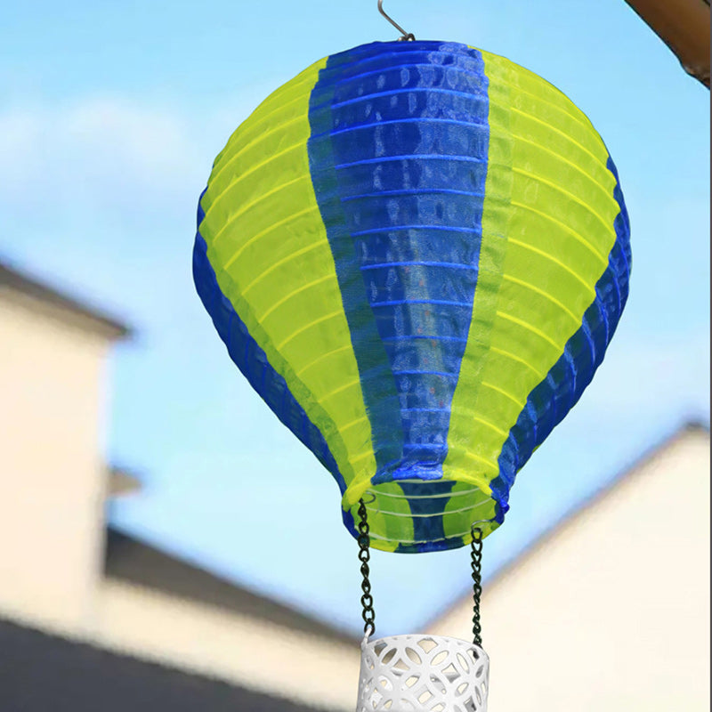 Rynx | Contemporary Creative Solar Hot Air Balloon Fabric Shade LED Outdoor Pendant Light for Terrace Outside