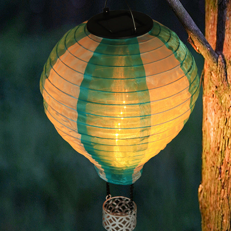 Rynx | Contemporary Creative Solar Hot Air Balloon Fabric Shade LED Outdoor Pendant Light for Terrace Outside