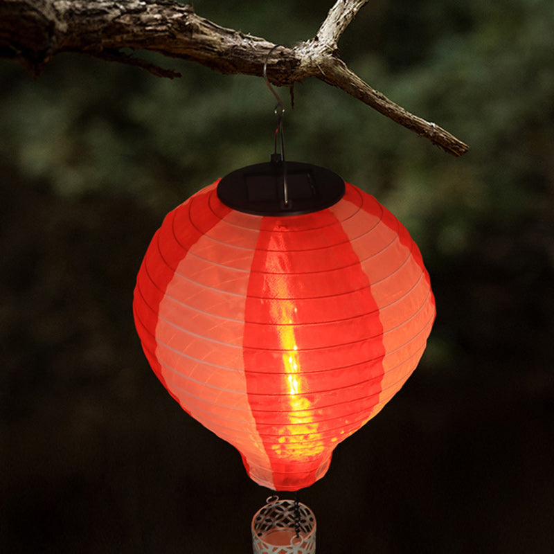 Rynx | Contemporary Creative Solar Hot Air Balloon Fabric Shade LED Outdoor Pendant Light for Terrace Outside