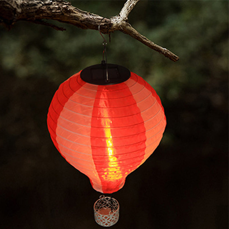 Rynx | Contemporary Creative Solar Hot Air Balloon Fabric Shade LED Outdoor Pendant Light for Terrace Outside