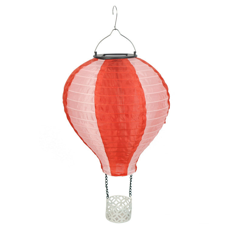 Rynx | Contemporary Creative Solar Hot Air Balloon Fabric Shade LED Outdoor Pendant Light for Terrace Outside
