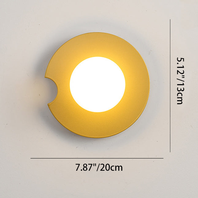 Rynx | Contemporary Scandinavian Geometric Circle Iron Glass 1-Light Wall Sconce Lamp for Living Room