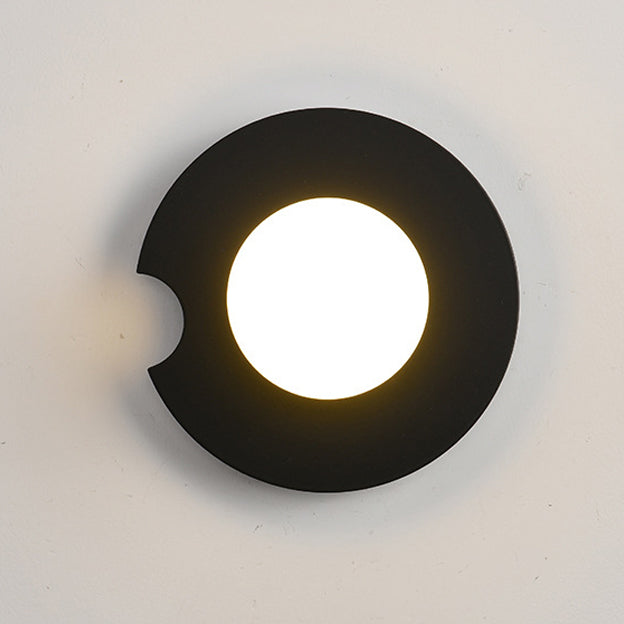 Rynx | Contemporary Scandinavian Geometric Circle Iron Glass 1-Light Wall Sconce Lamp for Living Room