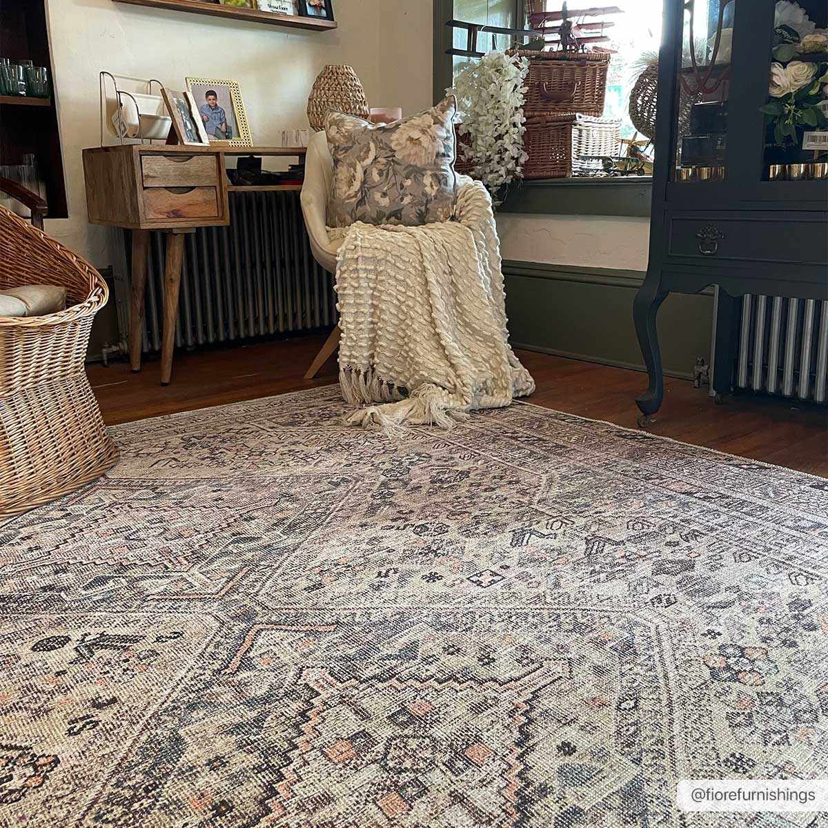 Rynx | Boho Tan Washable Rug
