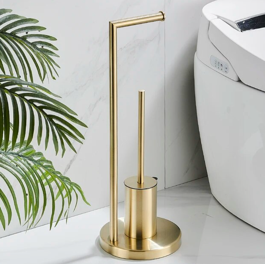 Rynx | Astra Toilet paper holder with brush Gold