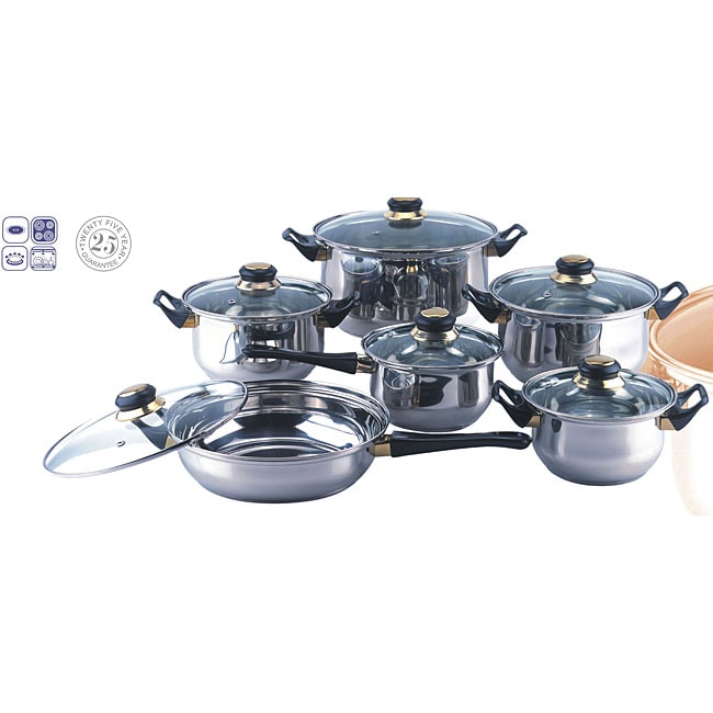 RYNX | 12-Piece Stainless Steel Cookware Set