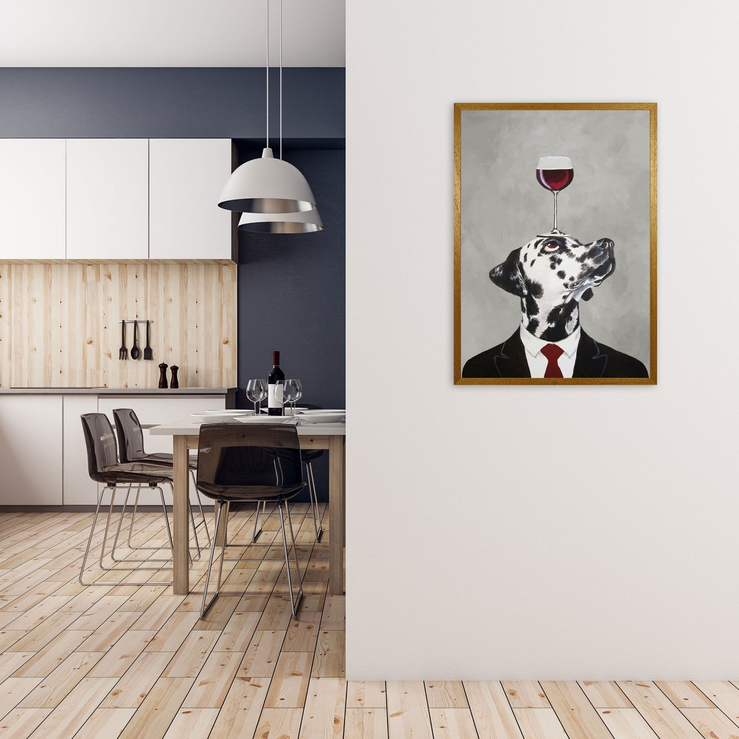 Rynx | Dalmatian With Wine Glass Art Print by Coco Deparis