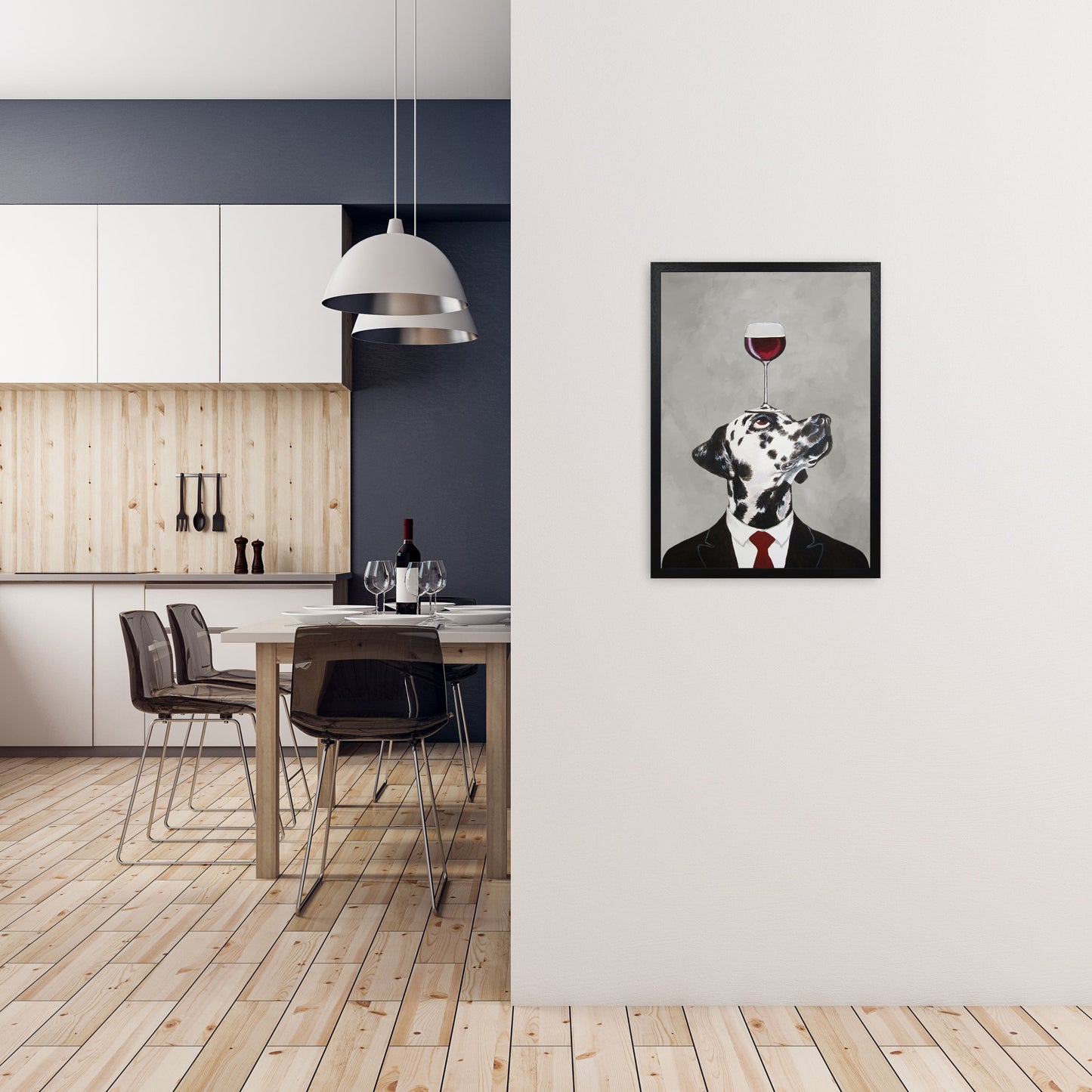 Rynx | Dalmatian With Wine Glass Art Print by Coco Deparis