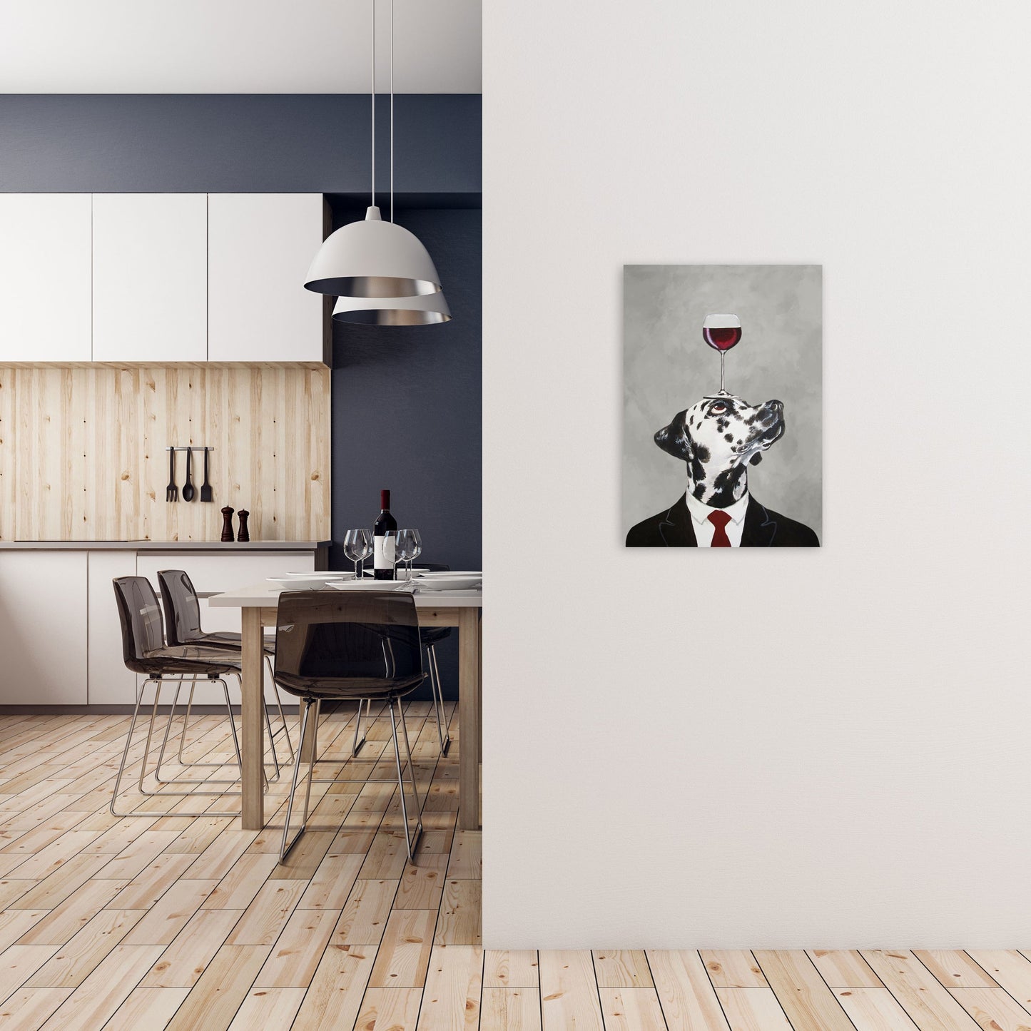Rynx | Dalmatian With Wine Glass Art Print by Coco Deparis