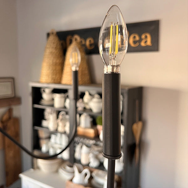 Rynx | Black Metal 6 Light Candle Holder Chandelier