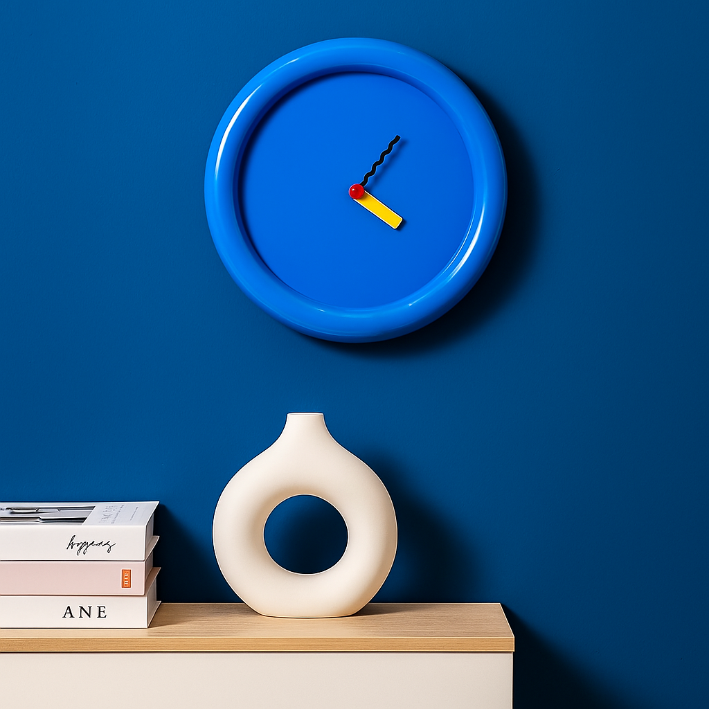 Rynx | TimePop – Colorful geometric wall clocks in Memphis style with bold artistic design